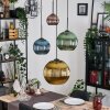 Koyoto lampa wisząca, kula świetlna, lampa wisząca niebeieski, złoty, zielony, miedziany, 4-punktowe