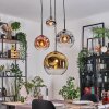 Ripoll lampa wisząca, kula świetlna, lampa wisząca kaskadowa chrom, złoty, przezroczysty, miedziany, przydymiony, 4-punktowe