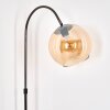 Koyoto lampa stojąca, lampa podłogowa łukowa chrom, czarny, 1-punktowy