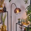 Koyoto lampa stojąca, lampa podłogowa łukowa chrom, czarny, 1-punktowy