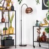 Koyoto lampa stojąca, lampa podłogowa łukowa chrom, czarny, 1-punktowy