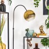 Koyoto lampa stojąca, lampa podłogowa łukowa chrom, czarny, 1-punktowy
