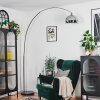 Baloca lampa stojąca, lampa podłogowa łukowa chrom, czarny, 1-punktowy