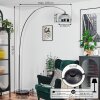 Baloca lampa stojąca, lampa podłogowa łukowa chrom, czarny, 1-punktowy