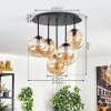 Gastor lampa sufitowa, kula świetlna 45 cm bursztynowy, 5-punktowe
