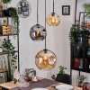 Ripoll lampa wisząca, kula świetlna, lampa wisząca kaskadowa bursztynowy, przydymiony, 3-punktowe