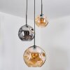 Ripoll lampa wisząca, kula świetlna, lampa wisząca kaskadowa bursztynowy, przydymiony, 3-punktowe