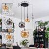 Ripoll Lampa wisząca, Kula świetlna, Lampa wiszącego klastra W kolorze bursztynu, Przydymiony, 3-punktowe