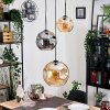 Ripoll Lampa wisząca, Kula świetlna, Lampa wiszącego klastra W kolorze bursztynu, Przydymiony, 3-punktowe