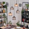 Koyoto lampa wisząca, kula świetlna, lampa wisząca kaskadowa bursztynowy, przezroczysty, przydymiony, 5-punktowe