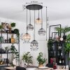 Koyoto lampa wisząca, kula świetlna, lampa wisząca kaskadowa bursztynowy, przezroczysty, przydymiony, 5-punktowe