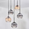Koyoto lampa wisząca, kula świetlna, lampa wisząca kaskadowa bursztynowy, przezroczysty, przydymiony, 5-punktowe