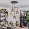 Koyoto lampa wisząca, kula świetlna, lampa wisząca kaskadowa bursztynowy, przezroczysty, przydymiony, 5-punktowe