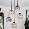 Koyoto lampa wisząca, kula świetlna, lampa wisząca kaskadowa bursztynowy, przezroczysty, przydymiony, 5-punktowe
