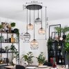Koyoto lampa wisząca, kula świetlna, lampa wisząca kaskadowa bursztynowy, przezroczysty, przydymiony, 5-punktowe