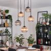Koyoto lampa wisząca, kula świetlna, lampa wisząca kaskadowa bursztynowy, przezroczysty, przydymiony, 5-punktowe