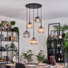 Koyoto lampa wisząca, kula świetlna, lampa wisząca kaskadowa bursztynowy, przezroczysty, przydymiony, 5-punktowe