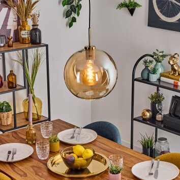 Koyoto Lampa wisząca, Kula świetlna, Lampa wisząca Złoty, Czarny, 1-punktowy