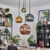Koyoto lampa wisząca, kula świetlna, lampa wisząca kaskadowa 35 cm bursztynowy, złoty, miedziany, przydymiony, 4-punktowe