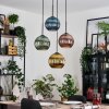 Koyoto Lampa wisząca, Kula świetlna, Lampa wiszącego klastra 35 cm Niebeieski, Złoty, Zielony, W kolorze miedzi, 4-punktowe
