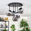 Koyoto Lampa sufitowa, Kula świetlna 45 cm Chrom, Przydymiony, 5-punktowe