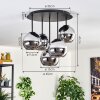 Koyoto Lampa sufitowa, Kula świetlna 45 cm Chrom, Przydymiony, 5-punktowe