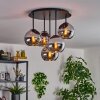 Koyoto Lampa sufitowa, Kula świetlna 45 cm Chrom, Przydymiony, 5-punktowe