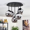 Koyoto Lampa sufitowa, Kula świetlna 45 cm Chrom, Przydymiony, 5-punktowe