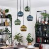 Koyoto Lampa wisząca, Kula świetlna, Lampa wiszącego klastra 45 cm Niebeieski, Złoty, Zielony, 5-punktowe