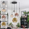 Ripoll lampa wisząca, kula świetlna, lampa wisząca kaskadowa bursztynowy, złoty, przezroczysty, miedziany, przydymiony, 4-punktowe