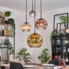 Ripoll lampa wisząca, kula świetlna, lampa wisząca kaskadowa bursztynowy, złoty, przezroczysty, miedziany, przydymiony, 4-punktowe