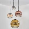 Ripoll Lampa wisząca, Kula świetlna, Lampa wiszącego klastra W kolorze bursztynu, Złoty, Przezroczysty, W kolorze miedzi, Przydymiony, 4-punktowe
