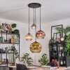 Ripoll Lampa wisząca, Kula świetlna, Lampa wiszącego klastra W kolorze bursztynu, Złoty, Przezroczysty, W kolorze miedzi, Przydymiony, 4-punktowe