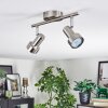 Edain Lampa sufitowa, Spot sufitowy LED Chrom, Nikiel matowy, 2-punktowe