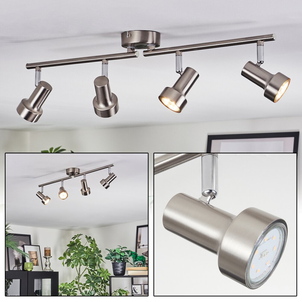 Edain Lampa sufitowa, Spot sufitowy LED Chrom, Nikiel matowy, 4-punktowe main product photo