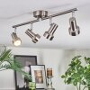 Edain Lampa sufitowa, Spot sufitowy LED Chrom, Nikiel matowy, 4-punktowe