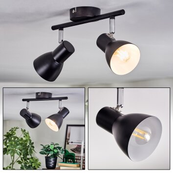 Farel Lampa sufitowa, Spot sufitowy Chrom, Czarny, 2-punktowe