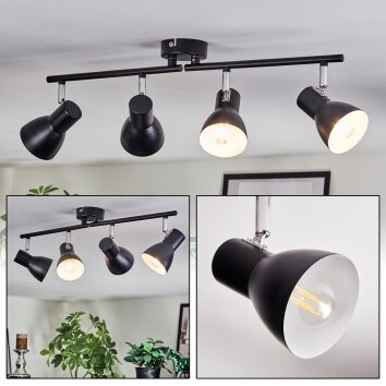 Farel Lampa sufitowa, Spot sufitowy Chrom, Czarny, 4-punktowe