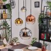 Ripoll lampa wisząca, kula świetlna, lampa wisząca kaskadowa chrom, złoty, przezroczysty, miedziany, przydymiony, 4-punktowe