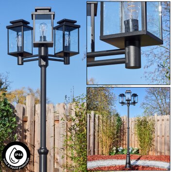 Dalasjo kandelabr, słupek ogrodowy czarny, 3-punktowe