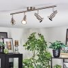 Firan Lampa sufitowa, Spot sufitowy LED Chrom, Nikiel matowy, 4-punktowe