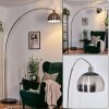 Baloca lampa stojąca, lampa podłogowa łukowa nikiel matowy, czarny, 1-punktowy