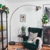 Baloca lampa stojąca, lampa podłogowa łukowa nikiel matowy, czarny, 1-punktowy