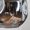 Ripoll lampa wisząca, kula świetlna, lampa wisząca kaskadowa bursztynowy, chrom, złoty, przezroczysty, przydymiony, 4-punktowe