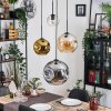 Ripoll lampa wisząca, kula świetlna, lampa wisząca kaskadowa bursztynowy, chrom, złoty, przezroczysty, przydymiony, 4-punktowe