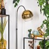 Koyoto lampa stojąca, lampa podłogowa łukowa chrom, czarny, 1-punktowy