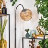 Koyoto lampa stojąca, lampa podłogowa łukowa chrom, czarny, 1-punktowy