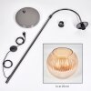 Koyoto lampa stojąca, lampa podłogowa łukowa chrom, czarny, 1-punktowy