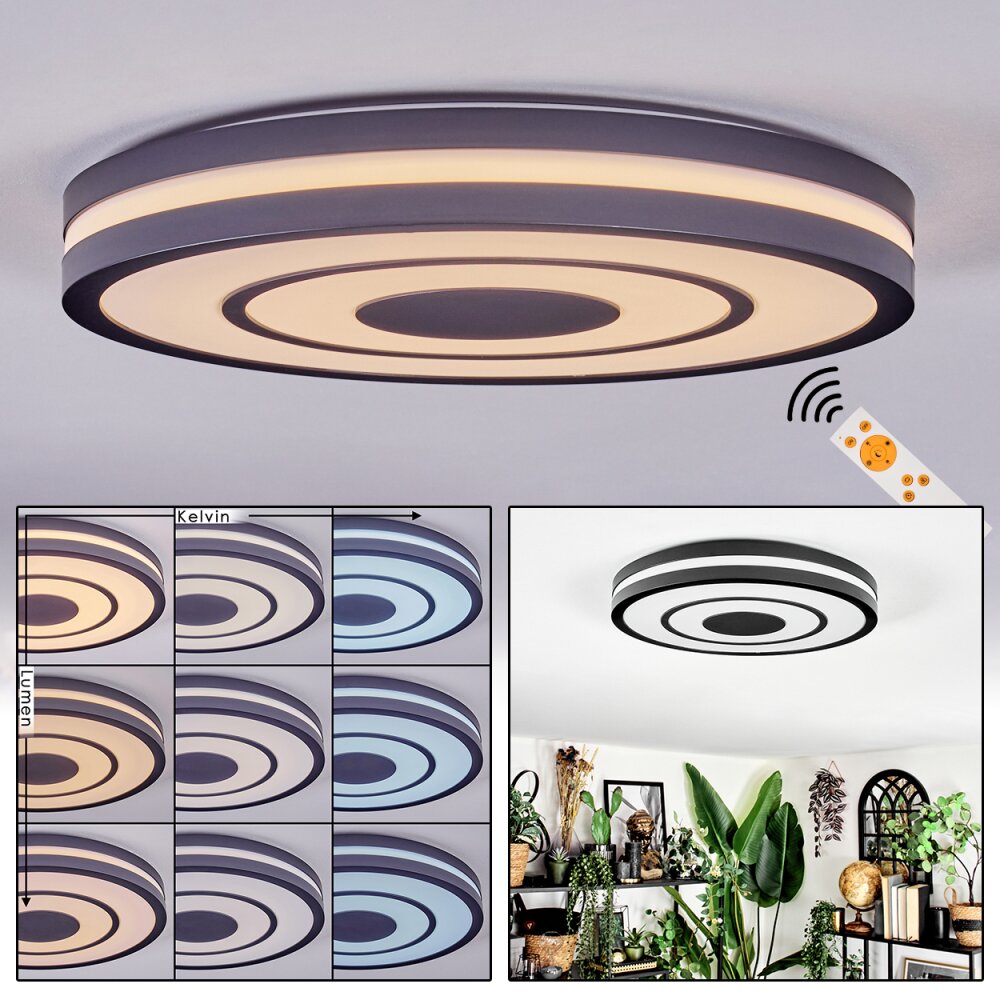 Ganor Lampa sufitowa LED Czarny, Biały, 1-punktowy, Zdalne sterowanie main product photo