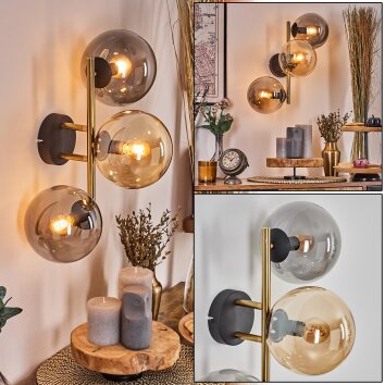 Gastor Kula świetlna, Lampa ścienna 42 cm Złoty, Czarny, 3-punktowe